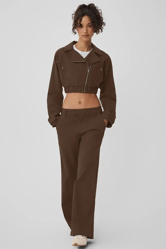 Cropped Cosmopolitan-jas - Espresso