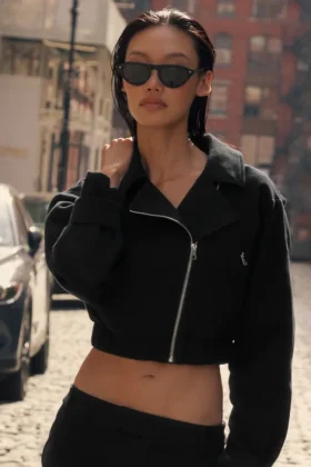 Cropped Cosmopolitan-jas - Zwart