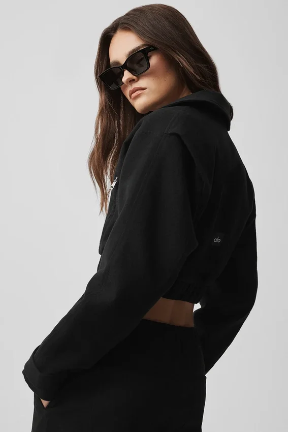 Cropped Cosmopolitan-jas - Zwart