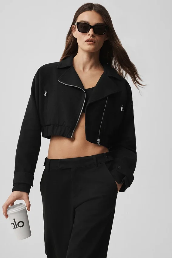 Cropped Cosmopolitan-jas - Zwart