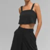 Cropped Dreamscape-tanktop - Zwart