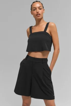 Cropped Dreamscape-tanktop - Zwart