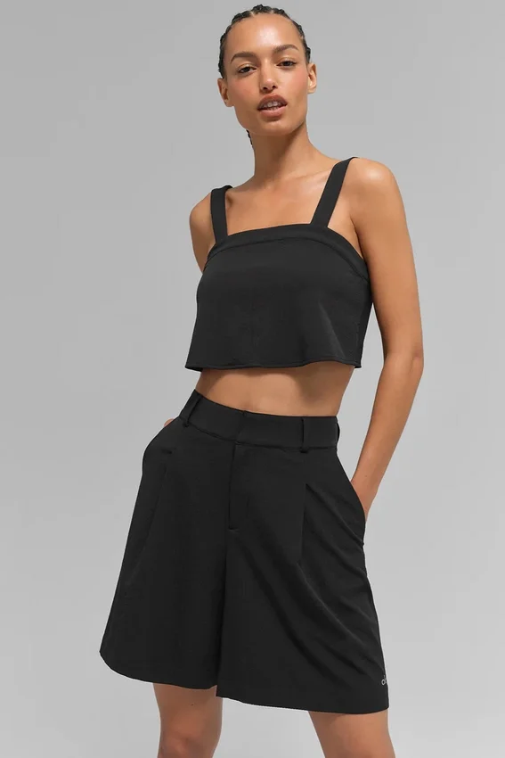Cropped Dreamscape-tanktop - Zwart