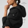 Cropped Mountain Peak-hoodie met volledige ritssluiting - Zwart