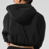 Cropped Mountain Peak-hoodie met volledige ritssluiting - Zwart