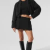 Cropped Mountain Peak-hoodie met volledige ritssluiting - Zwart