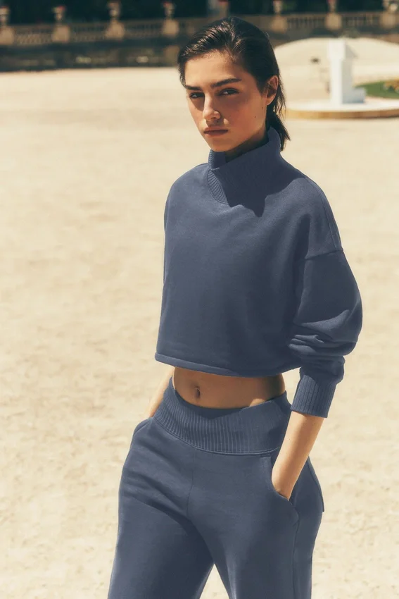 Cropped Serenity-overhemd - Bluestone