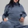 Cropped Serenity-overhemd - Bluestone