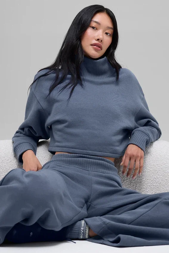 Cropped Serenity-overhemd - Bluestone
