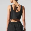 Cropped Sport Star Top - Zwart