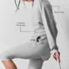 Cropped Sway-trui met ronde hals - Athletic Heather Grey