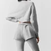 Cropped Sway-trui met ronde hals - Athletic Heather Grey