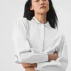 Cropped Take Me Out-overhemd met knopen – Wit