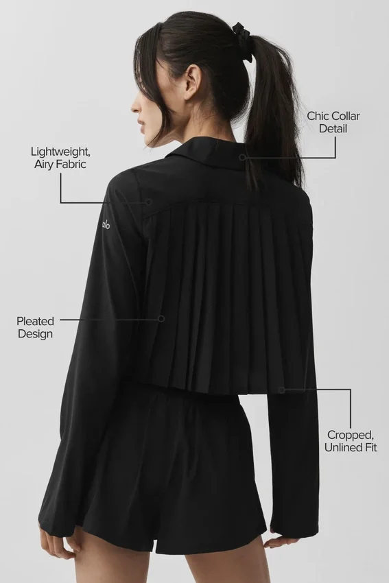 Cropped Unmatched met lange mouwen - Zwart