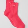 Dames Lettuce Edge-sokken - Candy Red