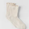 Dames Lettuce Edge-sokken - Oatmeal Heather