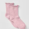 Dames Lettuce Edge-sokken - Vintage Pink