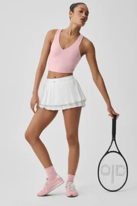 Dames Lettuce Edge-sokken – Vintage Pink