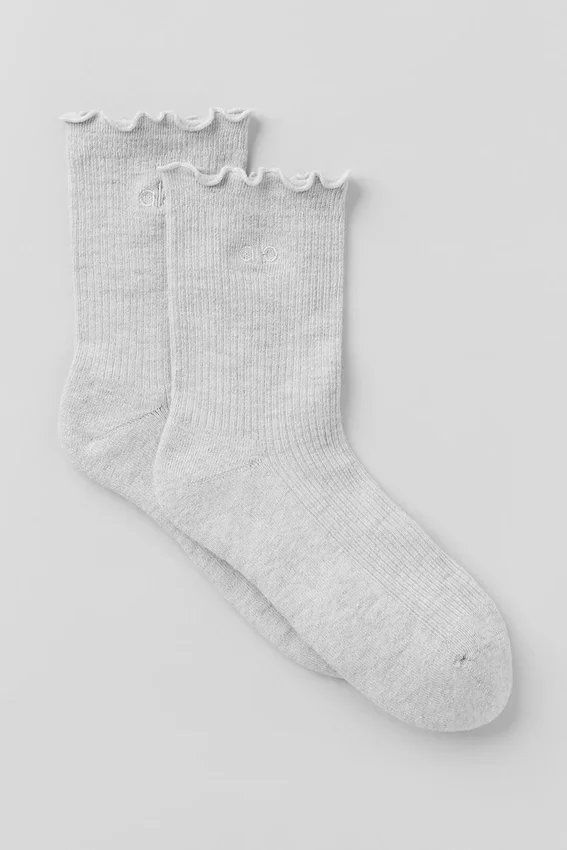 Dames sokken met gekartelde rand - Athletic Heather Grey