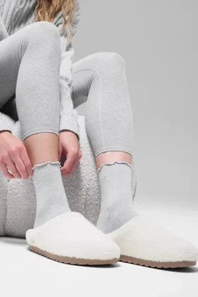 Dames sokken met gekartelde rand – Athletic Heather Grey