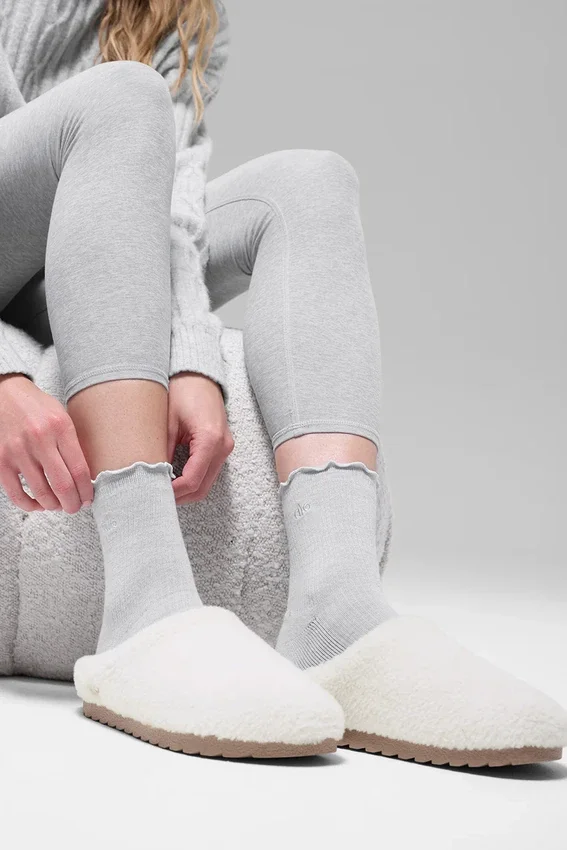 Dames sokken met gekartelde rand - Athletic Heather Grey