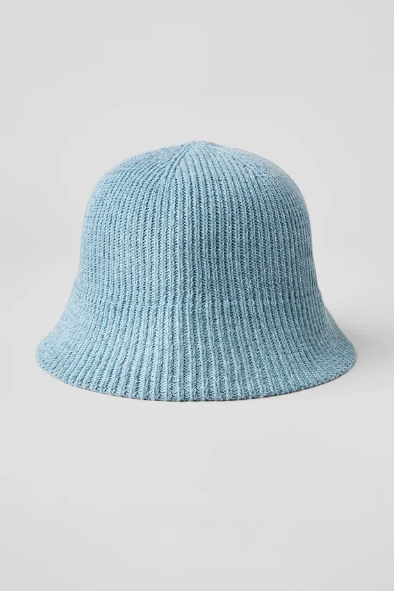 Denim gebreide cloche - Hemelsblauw/Donker hemelsblauw