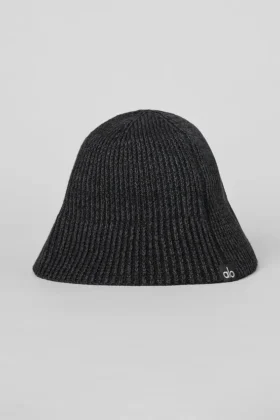 Denim gebreide cloche – Zwart/Antraciet