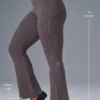 Denim gebreide High-Waist-broek met uitlopende pijpen - Raisinette/Zwart