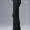 Denim gebreide High-Waist broek met uitlopende pijpen - Zwart/Antraciet