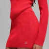 Denim gebreide High-Waist rok - Felrood