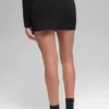 Denim gebreide High-Waist rok - Zwart/antraciet