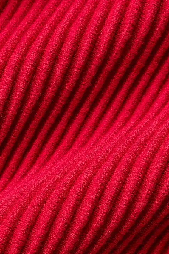 Denim gebreide mini-jurk - Felrood/Donker felrood