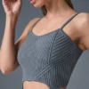 Denim gebreide tanktop met jarretelles - staalgrijs/antraciet