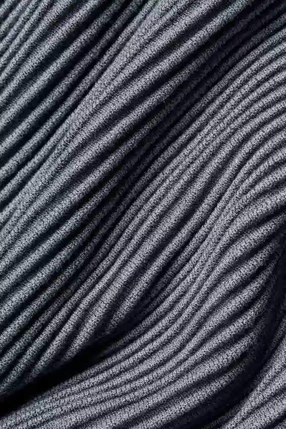 Denim gebreide tanktop met jarretelles - staalgrijs/antraciet