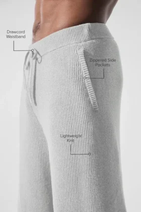 Domain geribde joggingbroek – Athletic Heather Grey