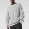 Domain ribgebreide trui met ronde hals - Athletic Heather Grey
