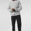 Domain ribgebreide trui met ronde hals - Athletic Heather Grey