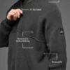 Domain Shift geribbelde trui met 1/4 rits - Anthracite