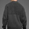 Domain Shift geribbelde trui met 1/4 rits - Anthracite