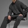 Domain Shift geribbelde trui met 1/4 rits - Anthracite
