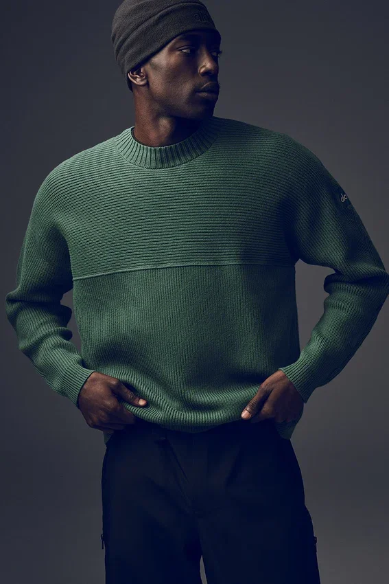 Domain Shift geribde trui met ronde hals - Clover Green