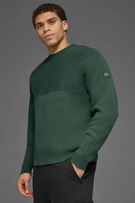 Domain Shift geribde trui met ronde hals – Clover Green