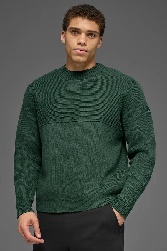 Domain Shift geribde trui met ronde hals - Clover Green