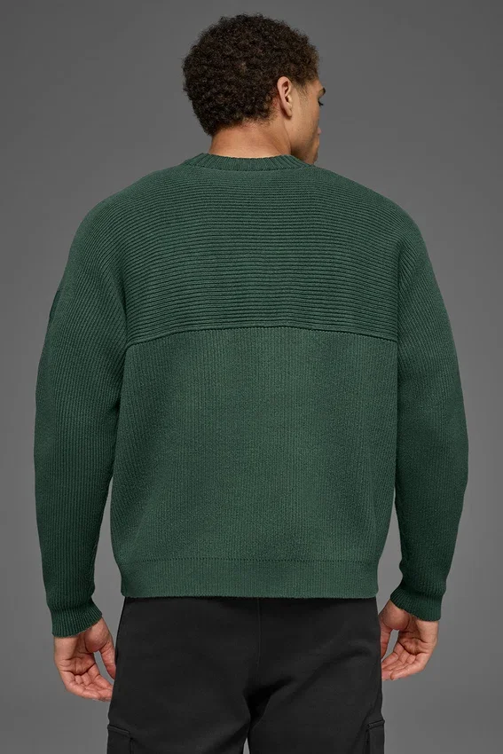 Domain Shift geribde trui met ronde hals - Clover Green