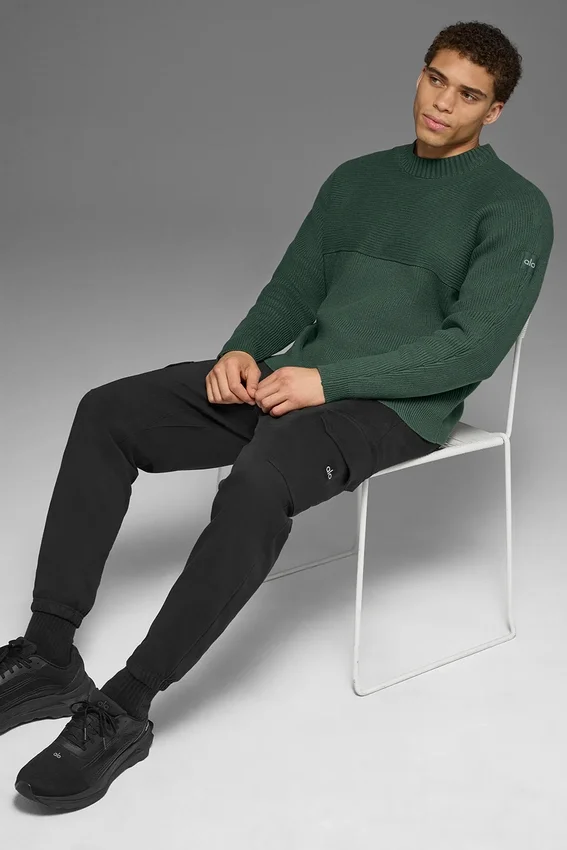 Domain Shift geribde trui met ronde hals - Clover Green