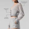Doorschijnend kasjmier kort vest - Athletic Heather Grey