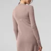Doorschijnend lang kasjmier vest - taupe