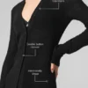 Doorschijnend lang kasjmier vest - Zwart