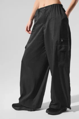 Doorschijnende Game Time-leggings met wijde pijpen - Zwart