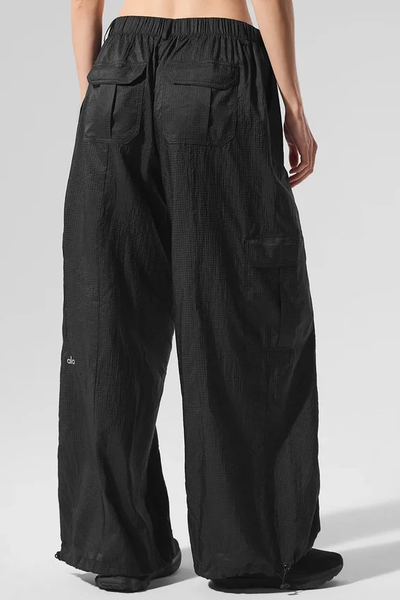 Doorschijnende Game Time-leggings met wijde pijpen - Zwart